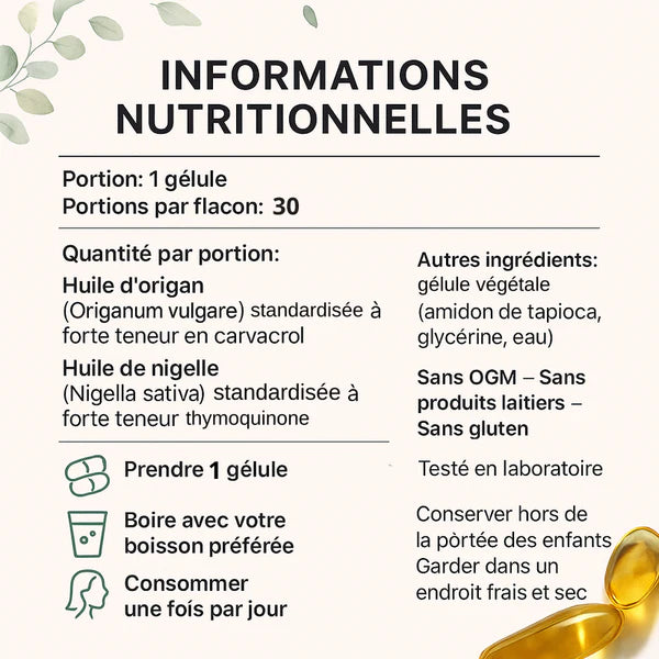 Nasidi : Huile d’Origan & Huile de Nigelle – Soutien Digestif Naturel
